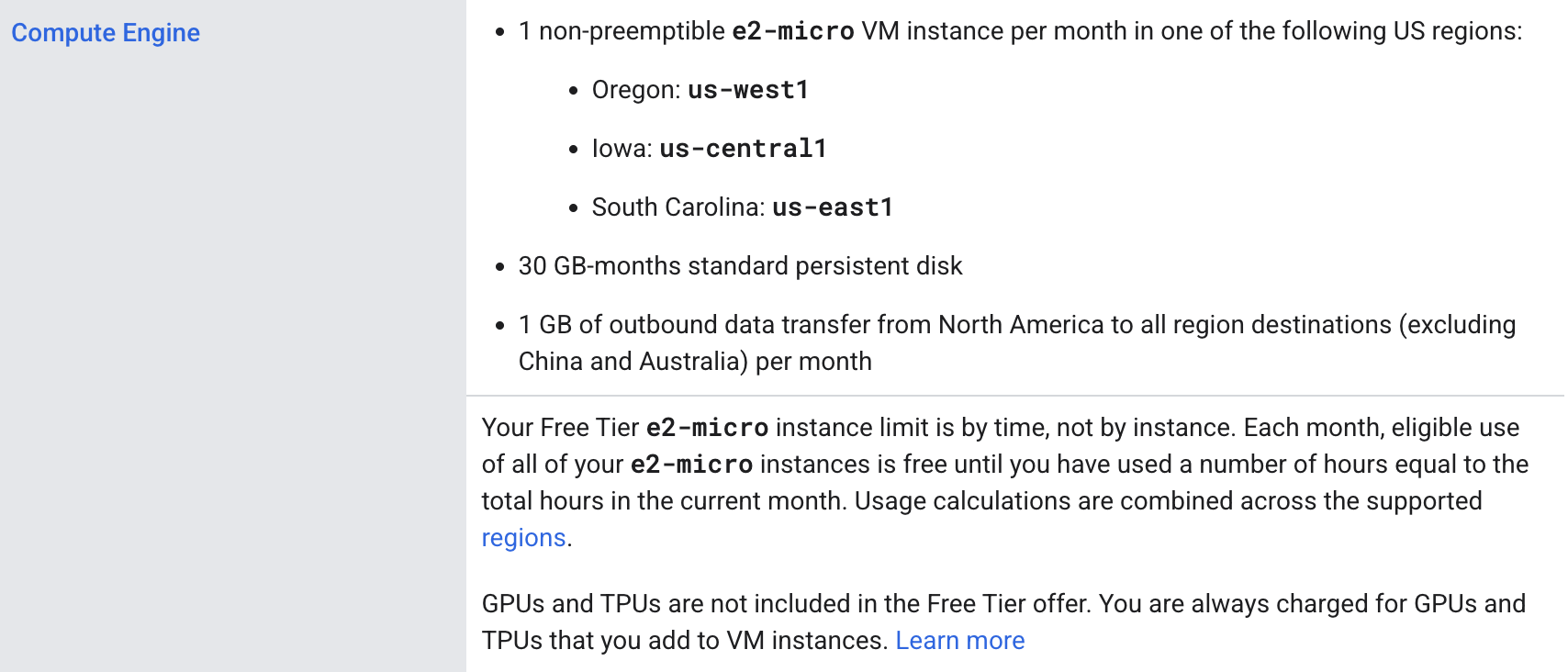 Google Cloud Free Program - Compute Engine